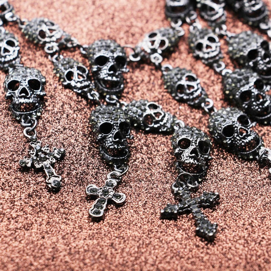 Fashion Skeleton department Skull cross crystal Jewelry