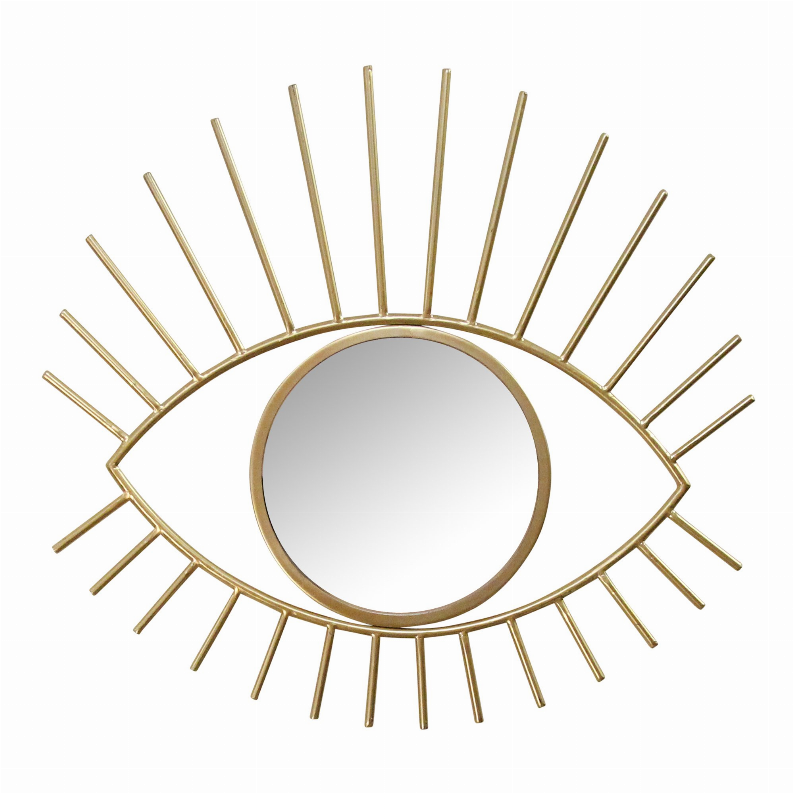 Gold Metal Eye Wall Mirror